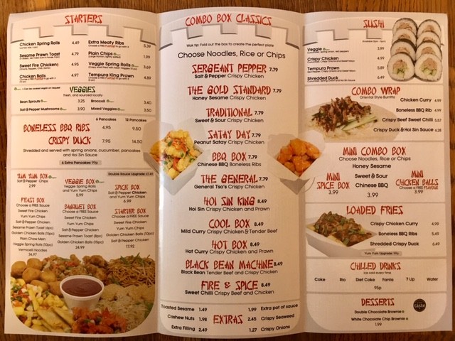 Fort Woks menu, Didcot