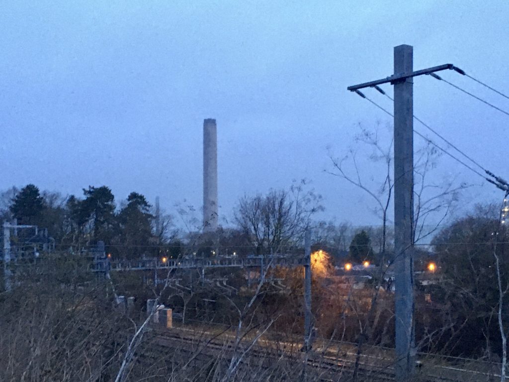 Didcot Power Station chimney - just before demolition